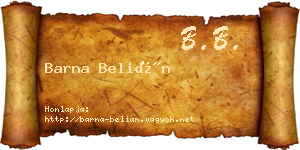 Barna Belián névjegykártya