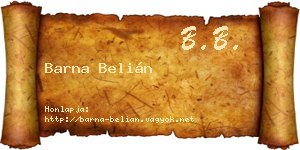 Barna Belián névjegykártya
